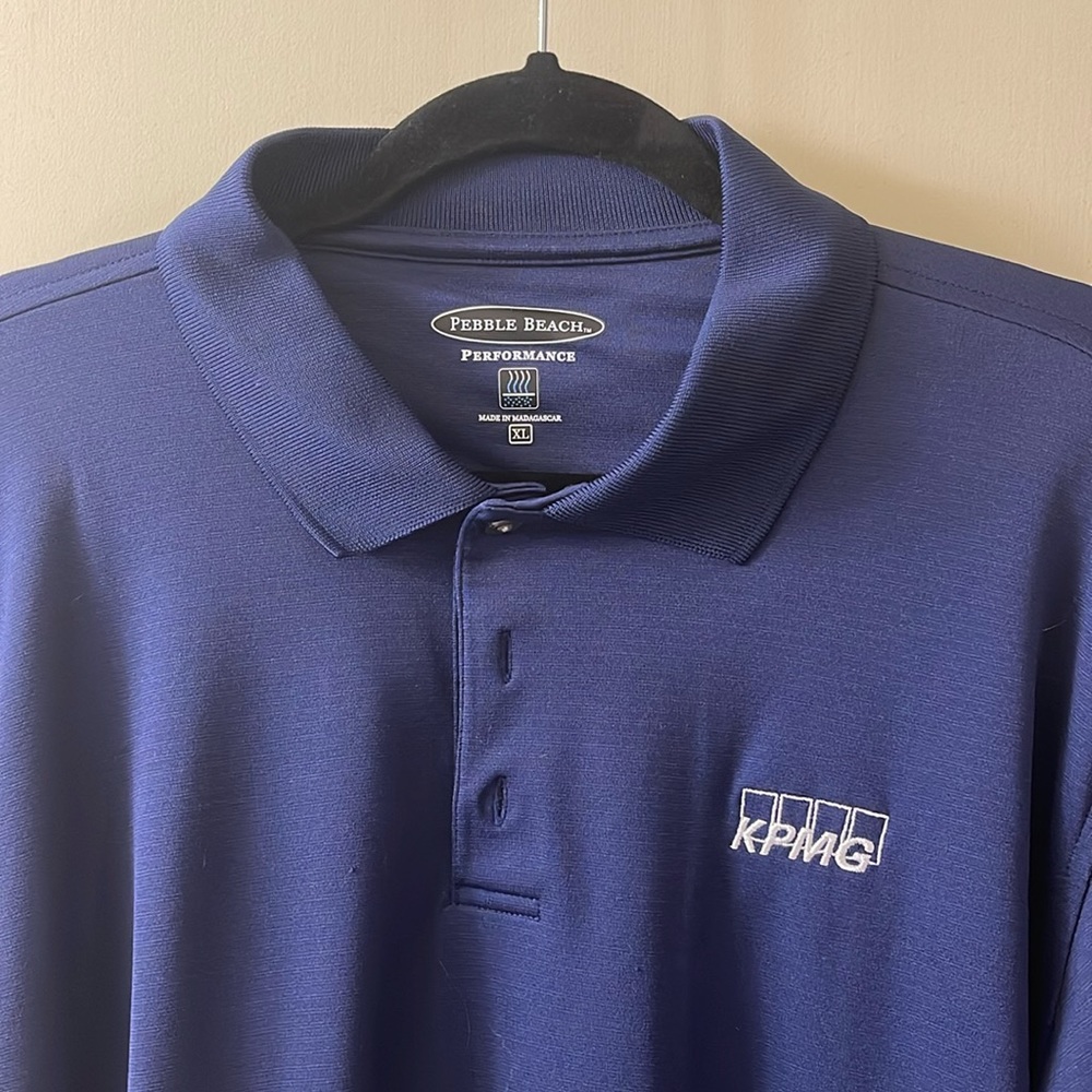 Pebble Beach Performance XL Navy Blue polo